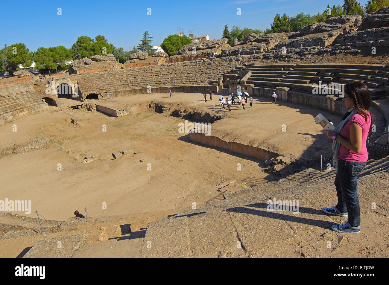 Roman amphitheatre, Merida, UNESCO World Heritage site, Badajoz ...