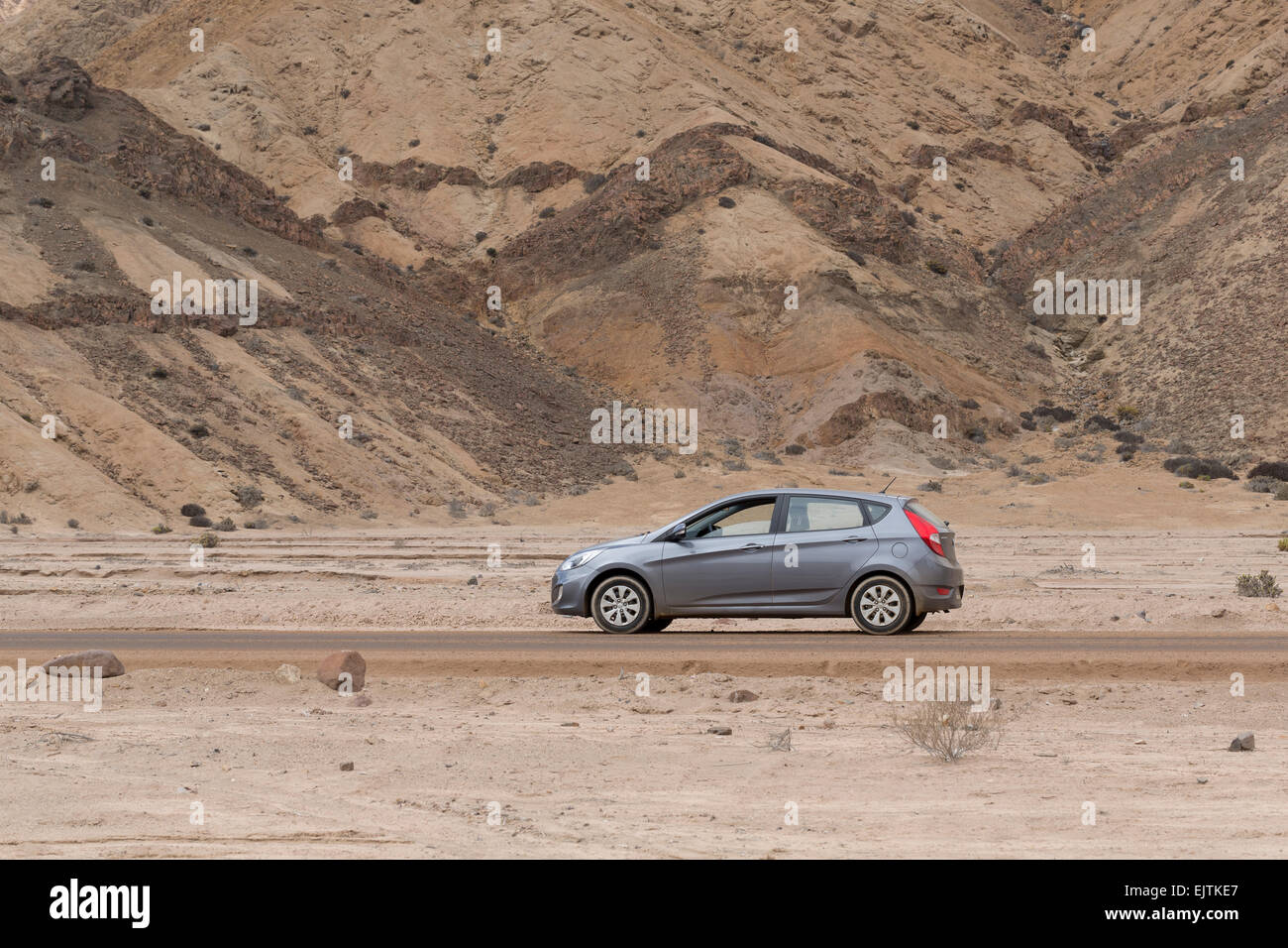 Hyundai Accent, 2014, Atacama Desert, Chile Stock Photo