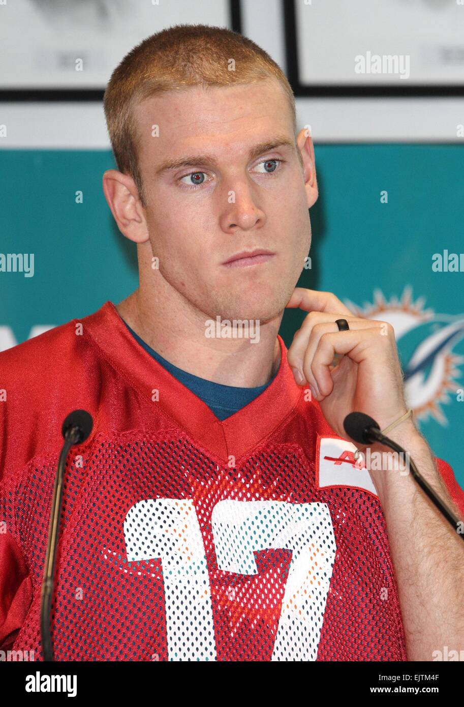 Miami Dolphins Press Conference and Practice at Saracens Rugby Club, North London. Miami jetted in early Friday and are here to play in the latest NFL International Series game at Wembley Stadium on Sunday vs Oakland Rider Featuring: Ryan Tannehill Where: Stock Photo