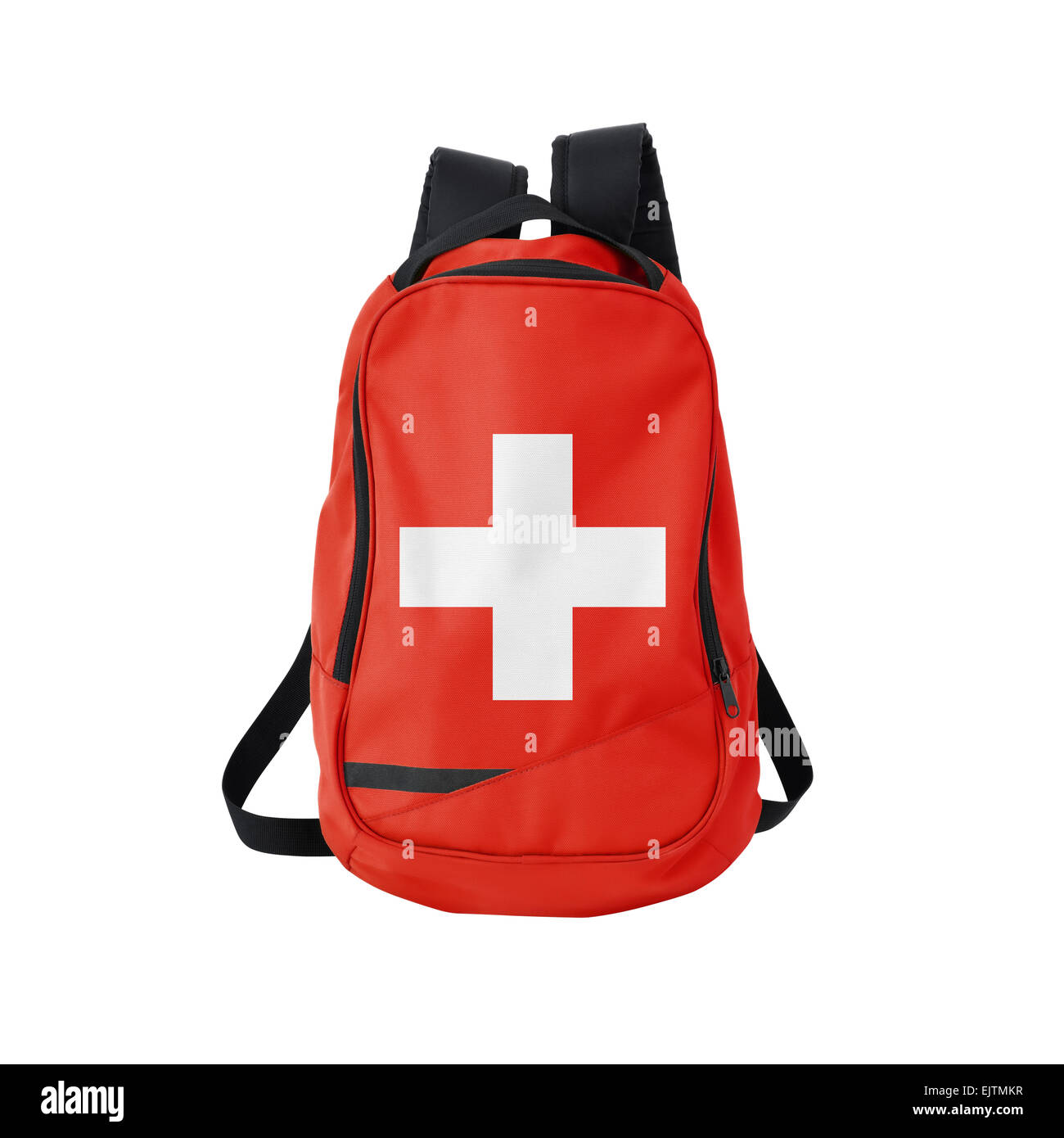 Switzerland flag backpack isolated on white background. Back to school  concept. Education and study abroad. Travel and tourism i Stock Photo -  Alamy
