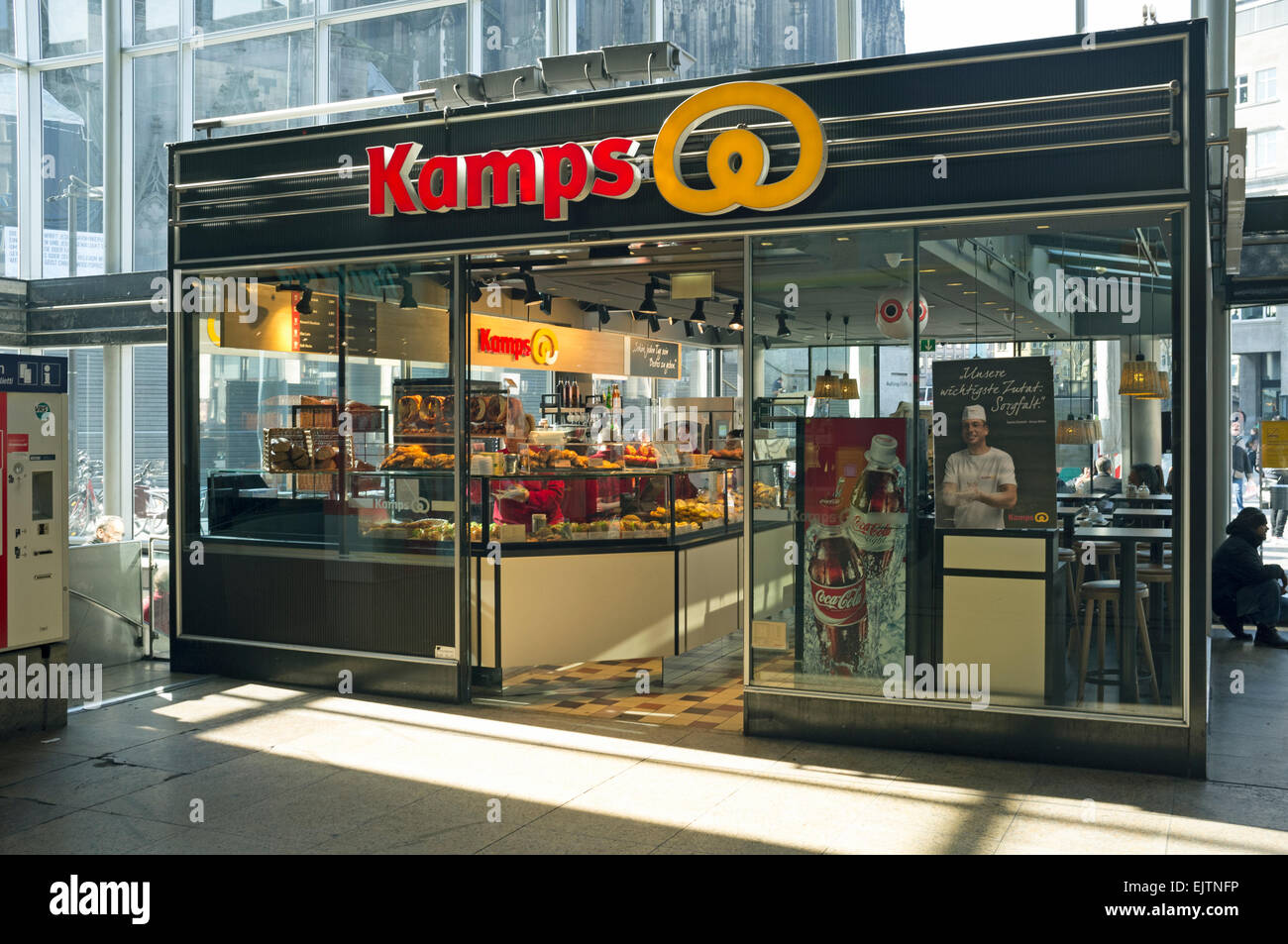 Kamps bakery and coffee shop, Cologne main railway station (HBF) Germany Stock Photo