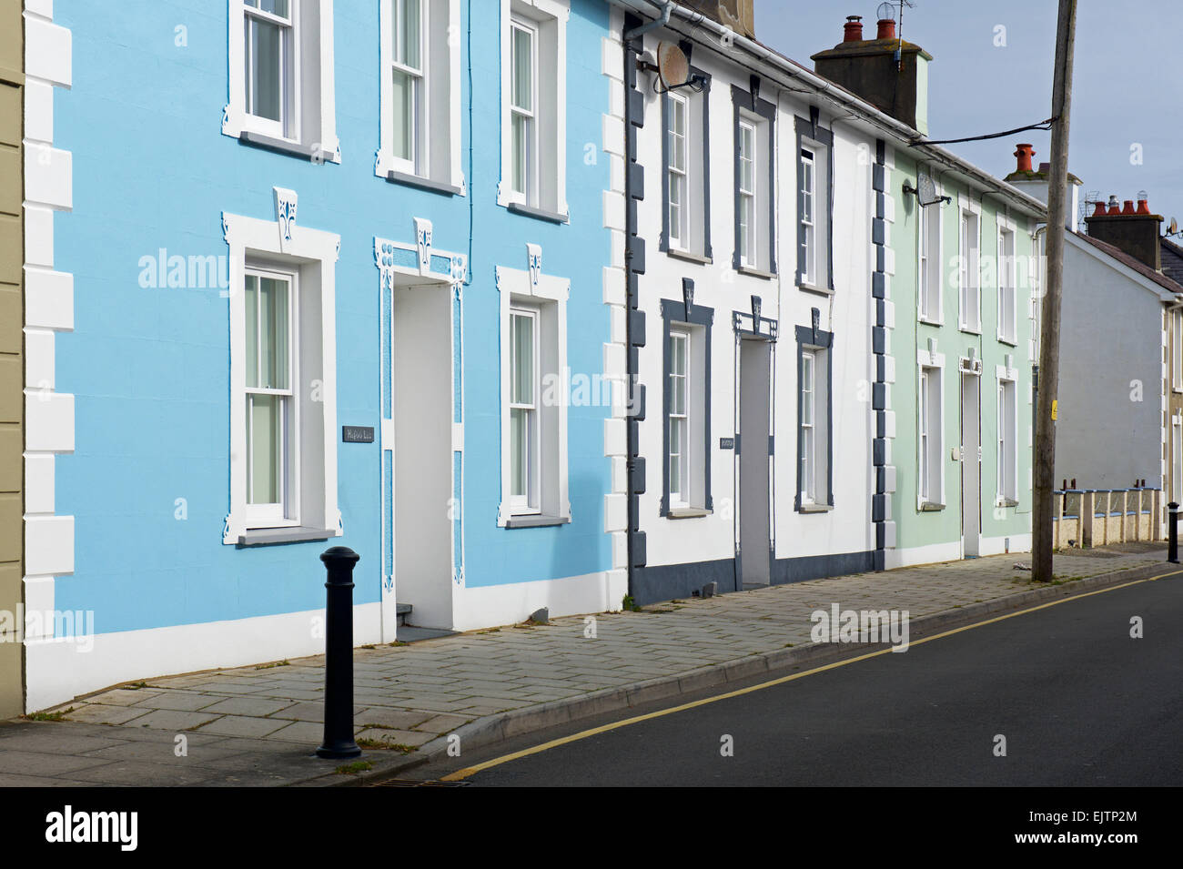 Terrace of houses in Aberaeron, Ceredigion, Wales UK Stock Photo Alamy