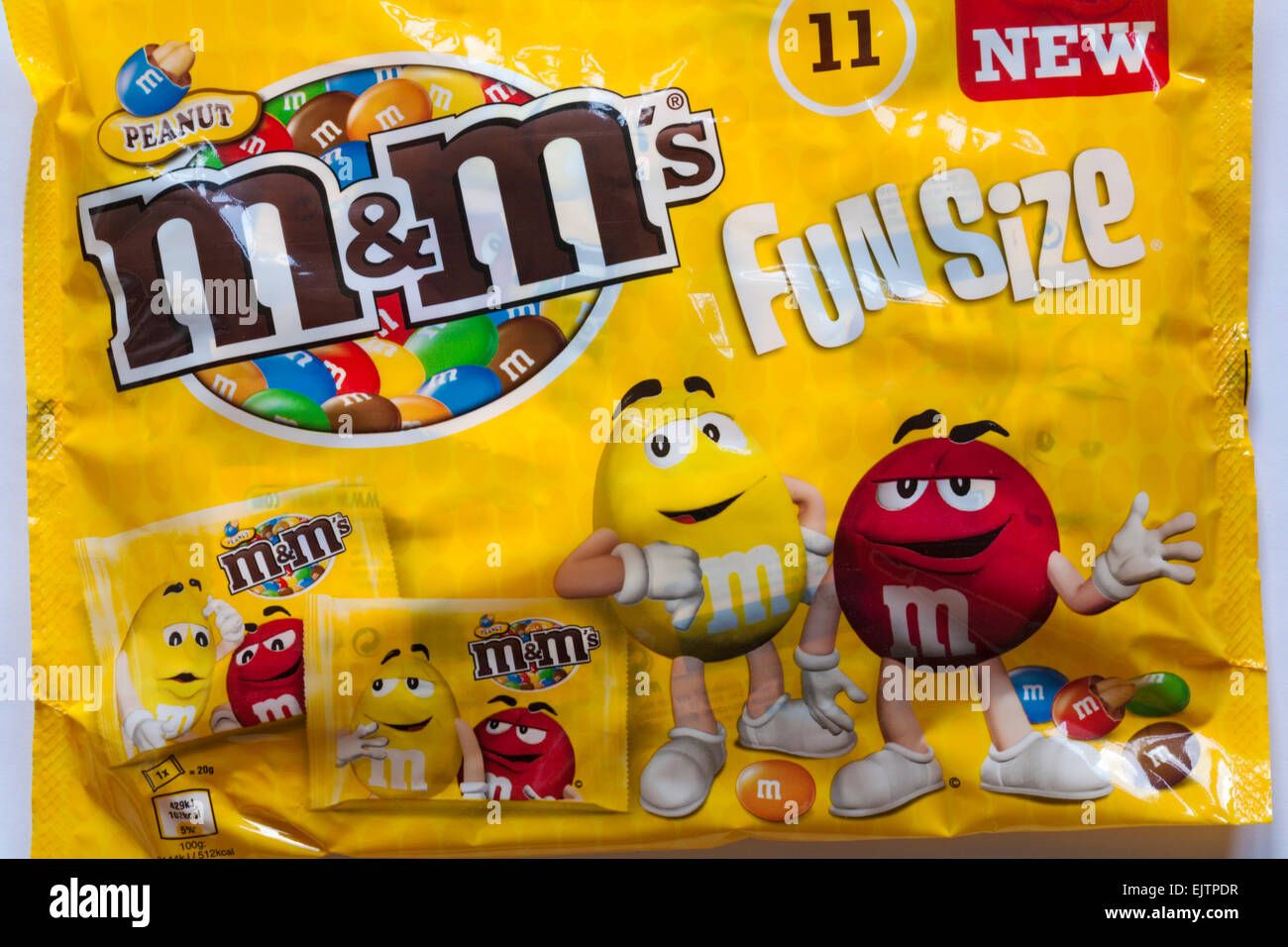 New pack of 11 fun size packet of peanut M&M's - multipack Stock Photo ...