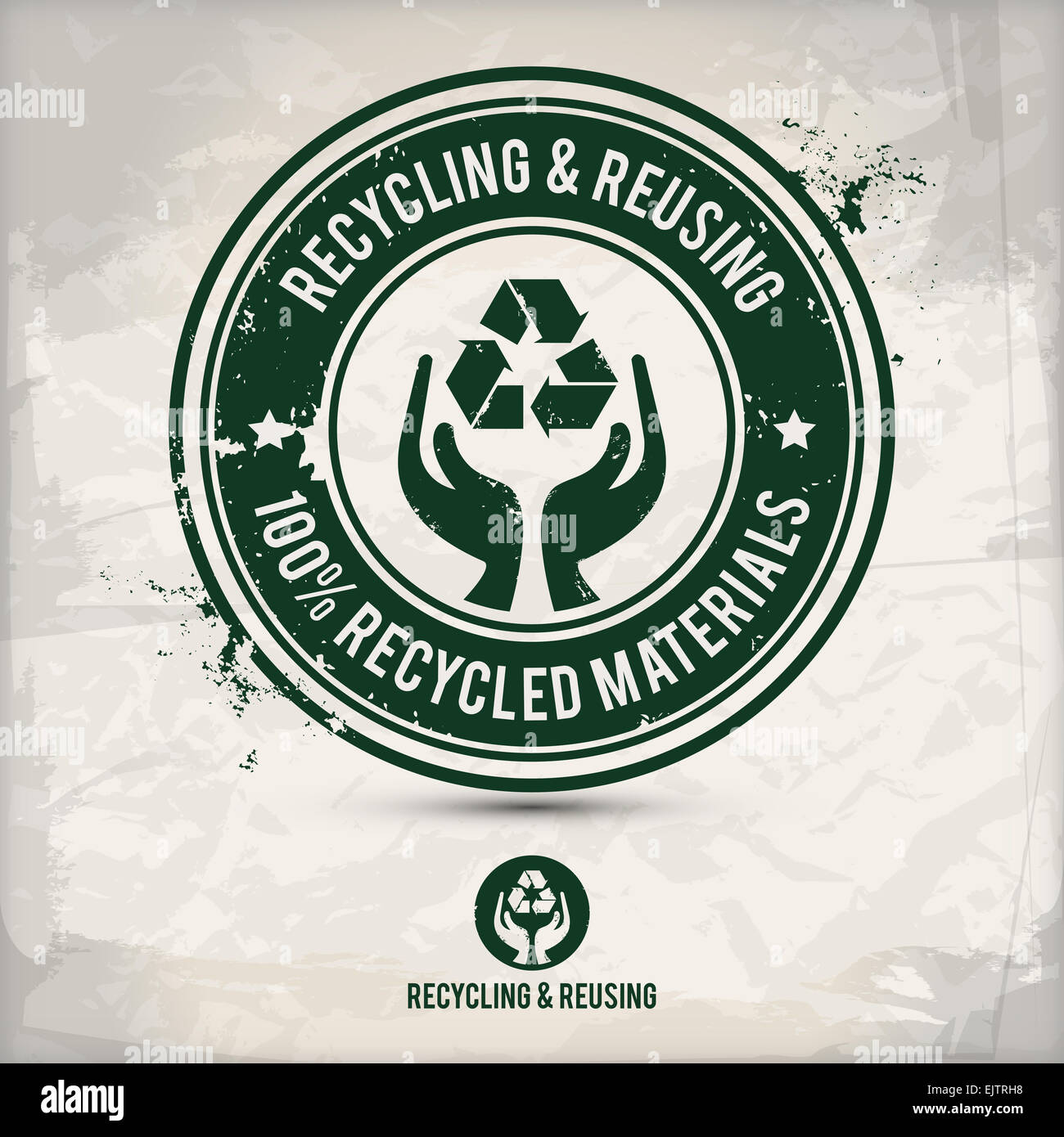 alternative recycling and reusing stamp on textured background Stock Photo