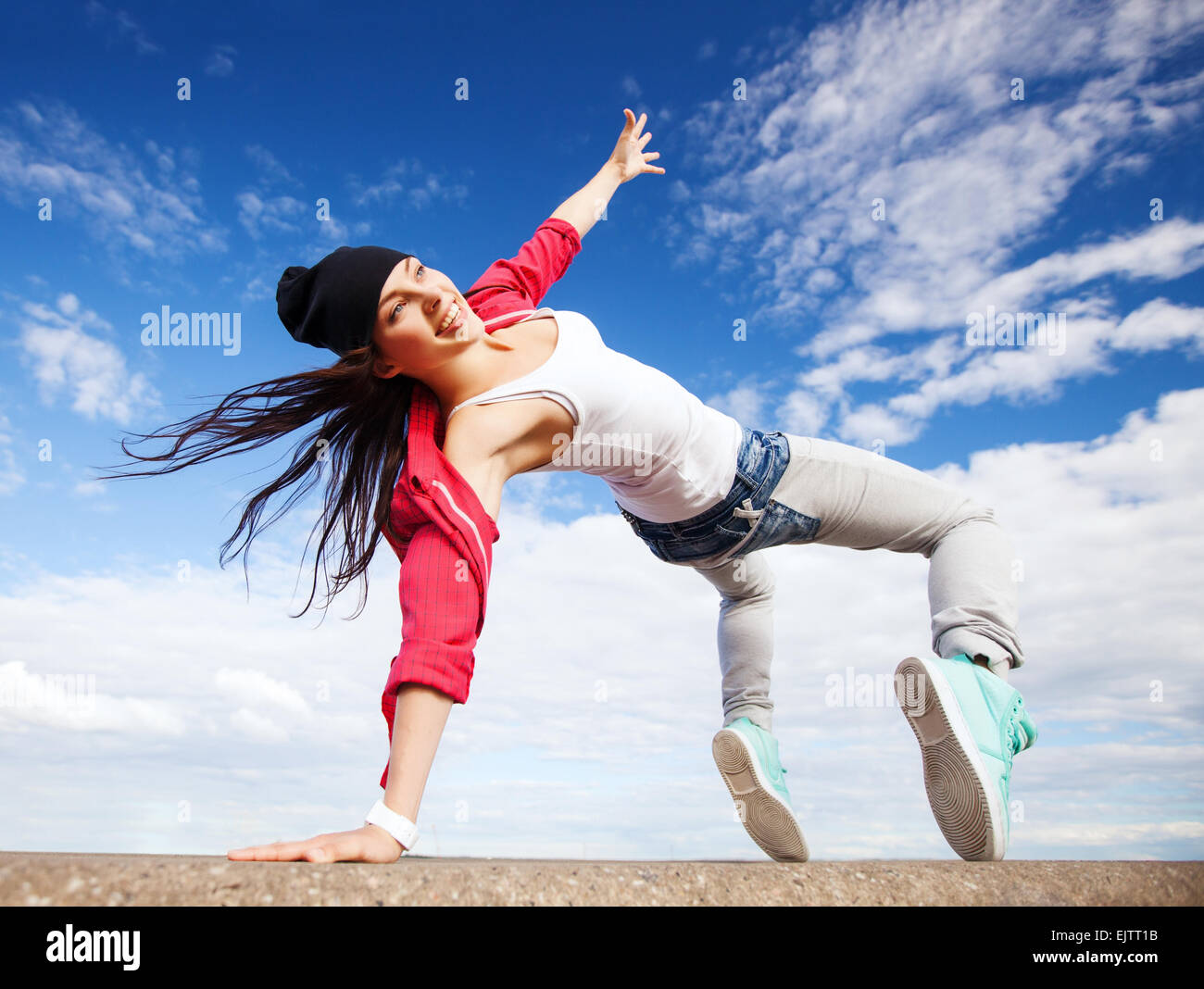 beautiful dancing girl in movement Stock Photo