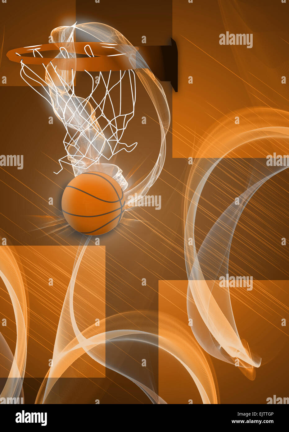 Basketball Hoop And Ball Sport Poster Or Flyer Background With Space Stock Photo Alamy