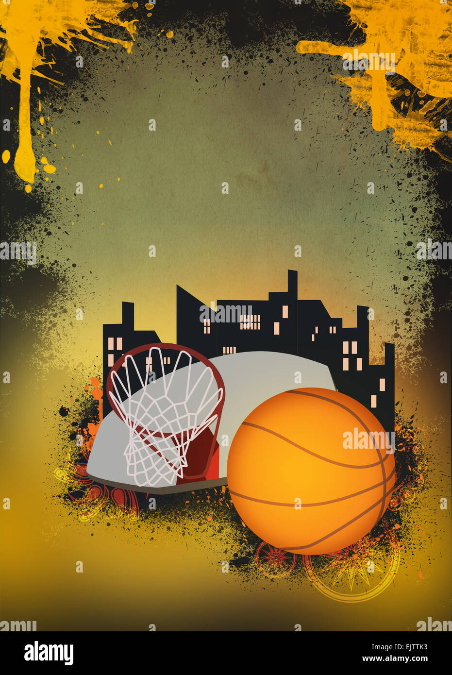 Basketball sport poster or flyer background with space Stock Photo - Alamy