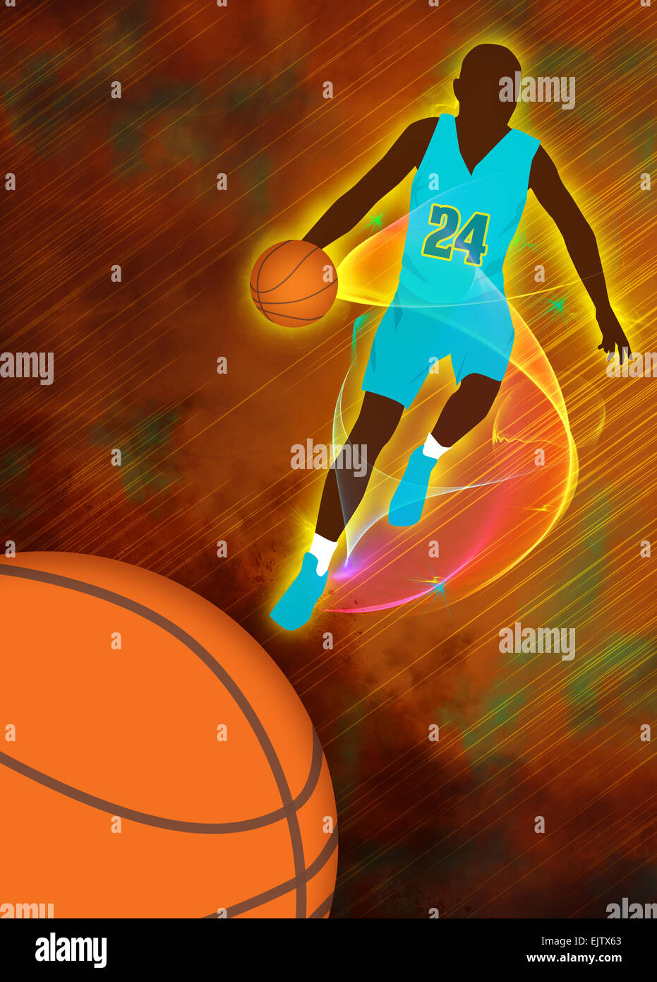 Basketball Sport Poster Or Flyer Background With Space Stock Photo Alamy