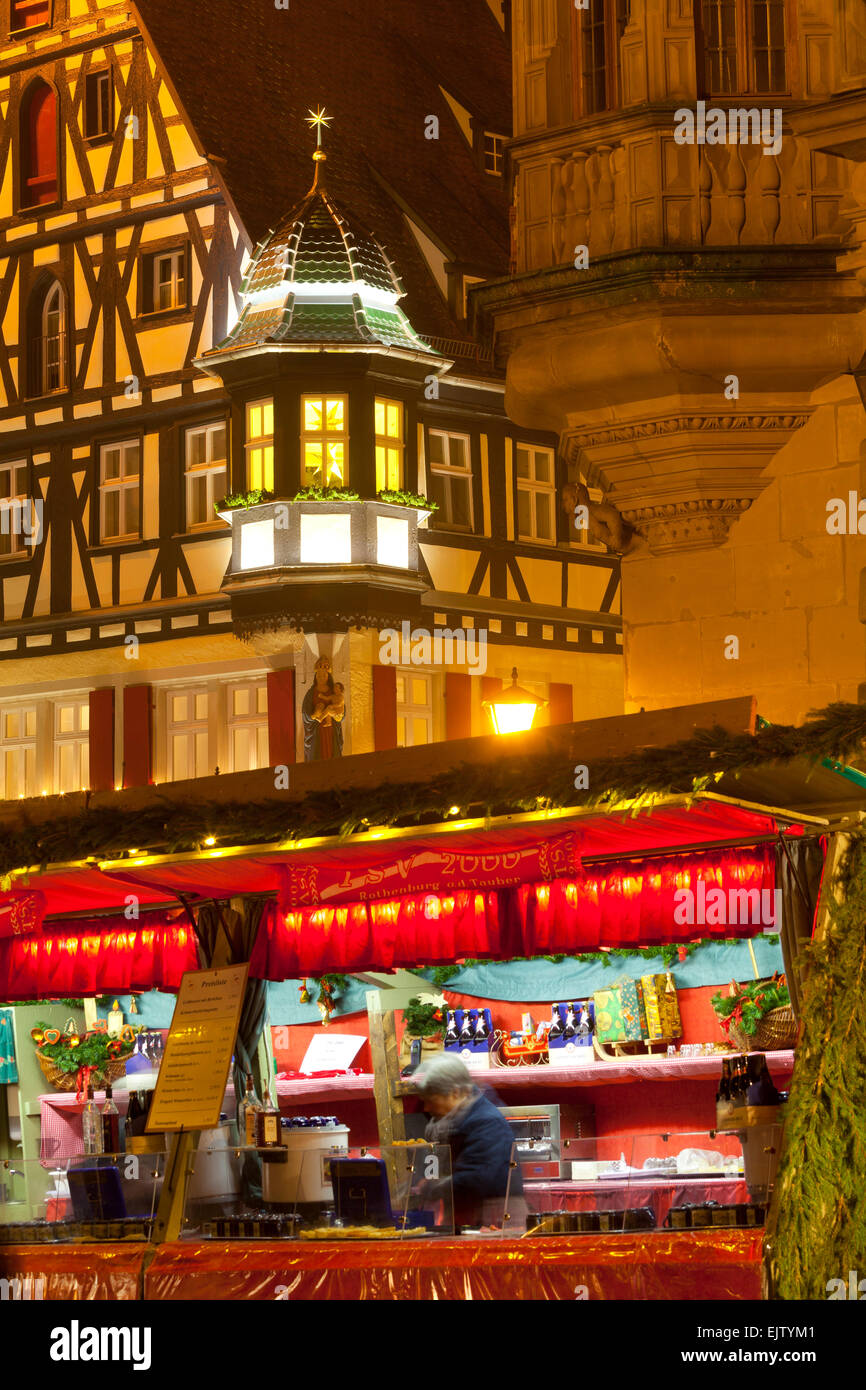 Christmas Market, Rothenburg ob der Tauber, Germany Stock Photo