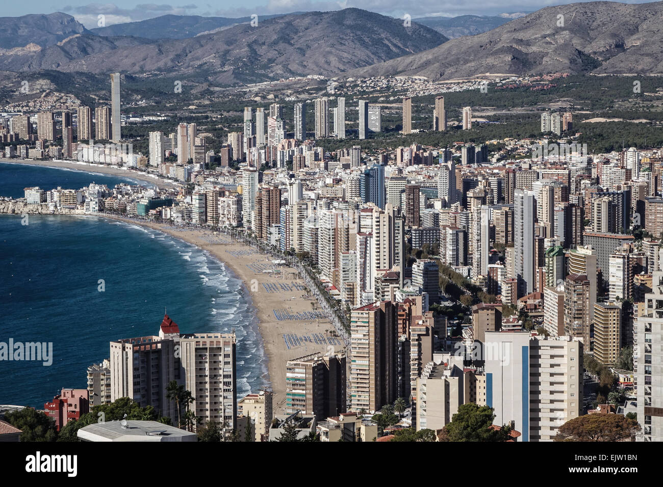Benidorm Aerial View From The Cross Overlooking The Town Playa