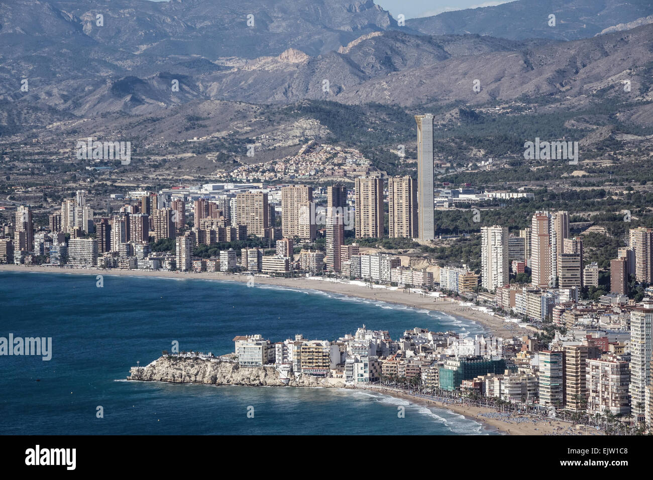 Benidorm Aerial View From The Cross Overlooking The Town Playa