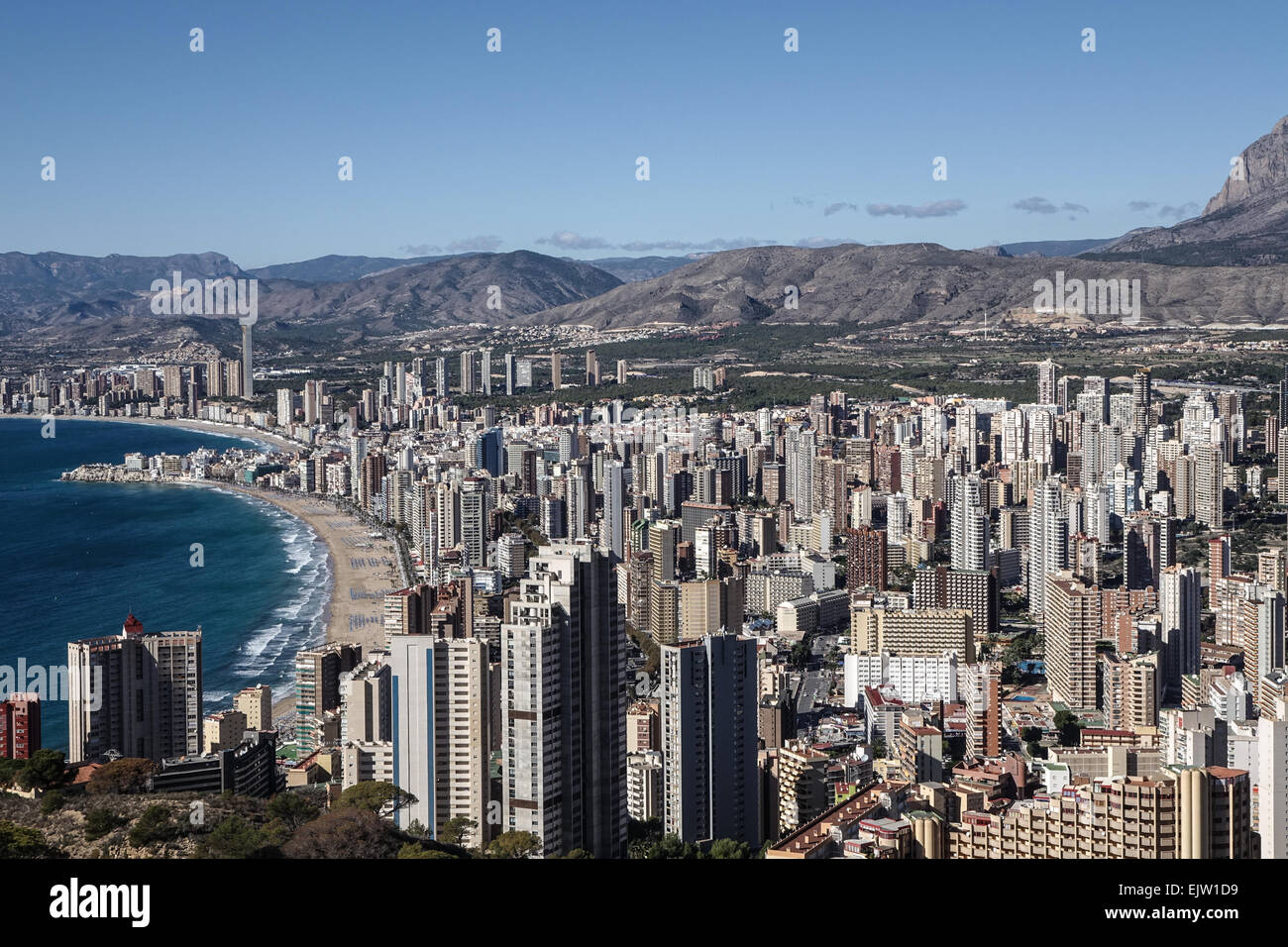 Benidorm Aerial View From The Cross Overlooking The Town Playa
