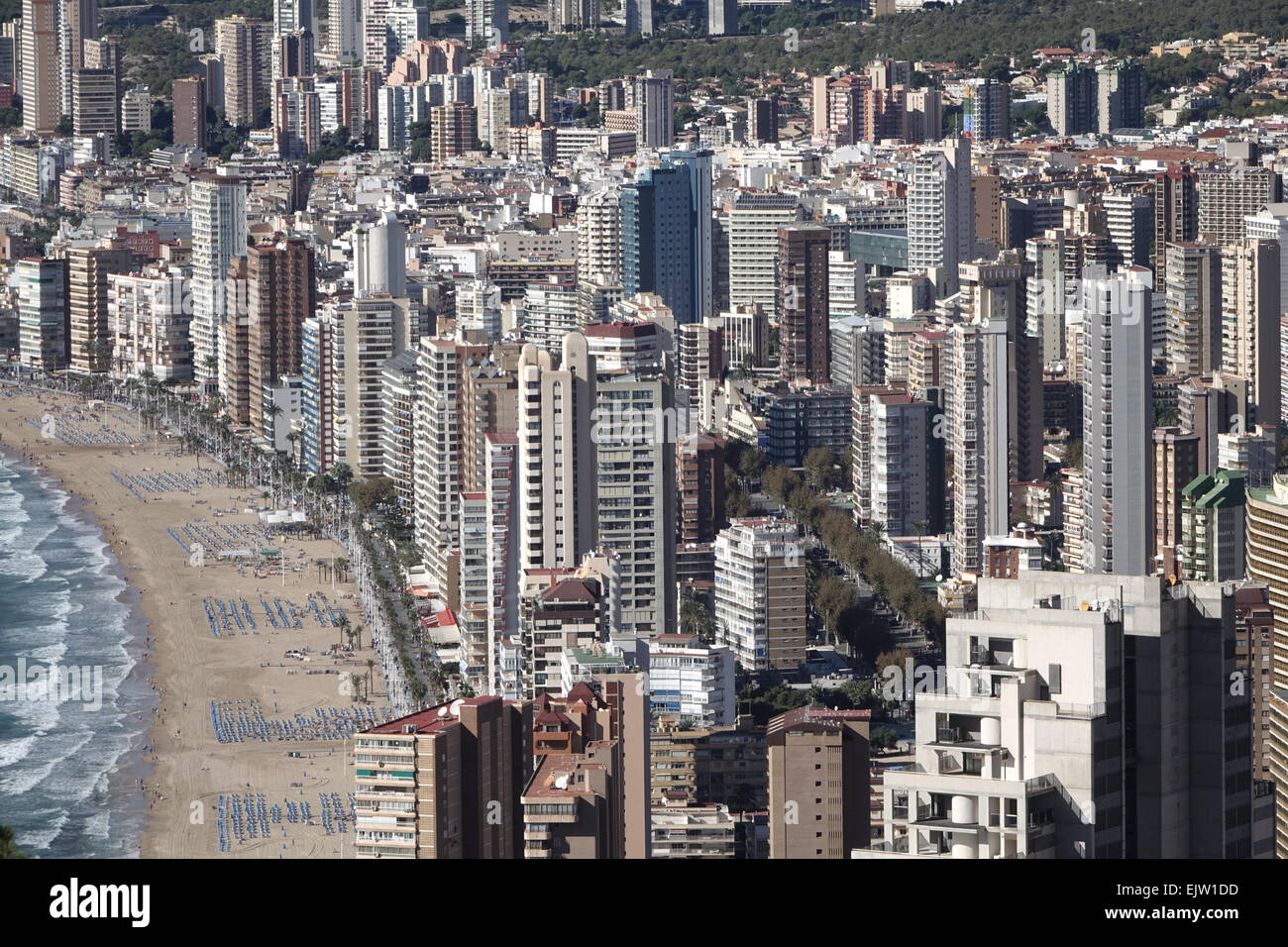Benidorm Aerial View From The Cross Overlooking The Town Playa
