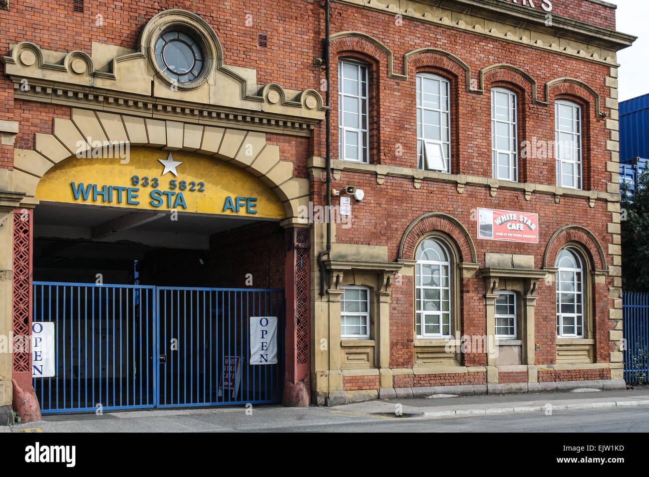 Harland and Wolff, Regent road, Liverpool, united kingdom,and the white star cafe. Now demolished. Stock Photo