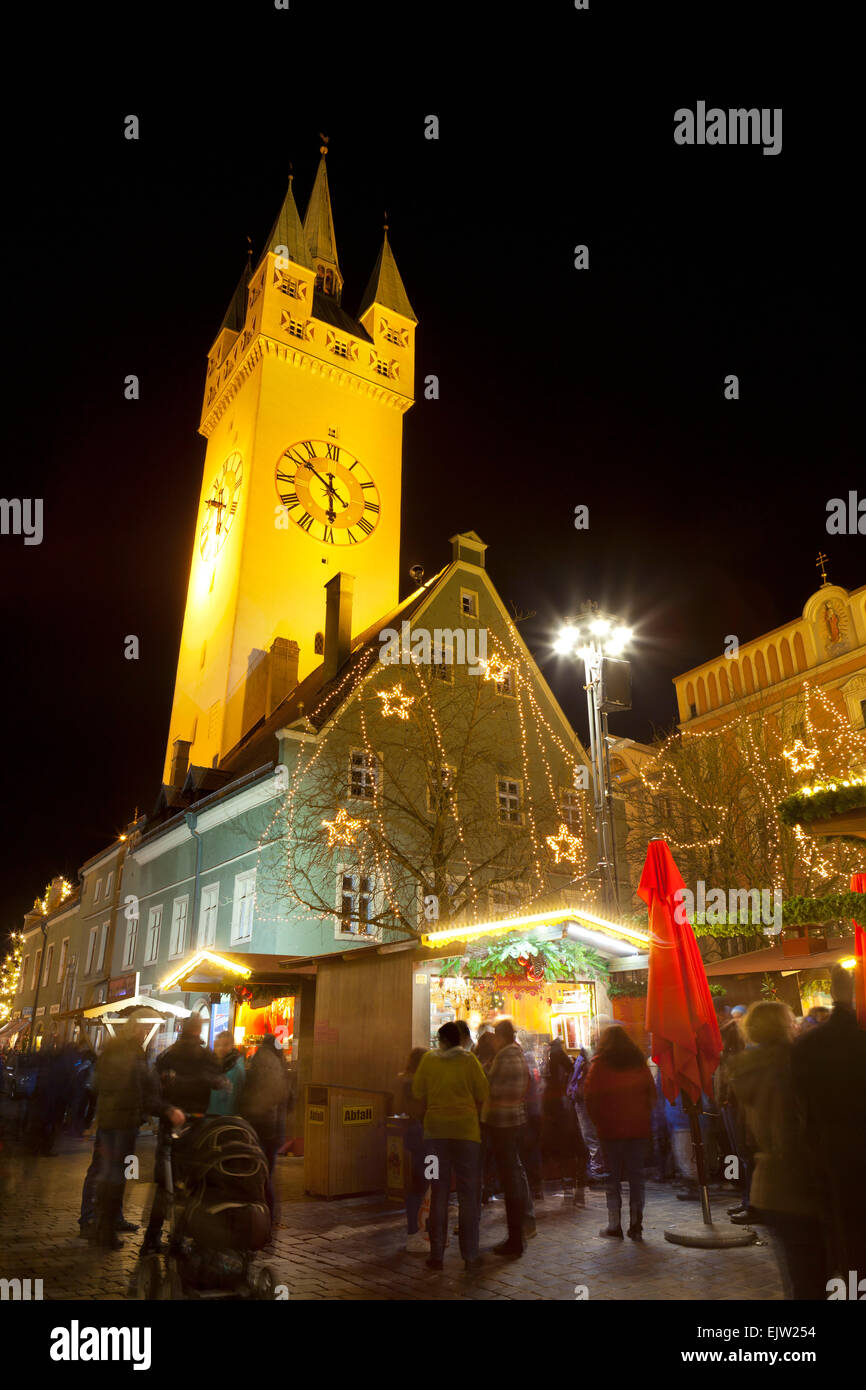 Christmas Market in Staubing, Bavaria, Germany Stock Photo