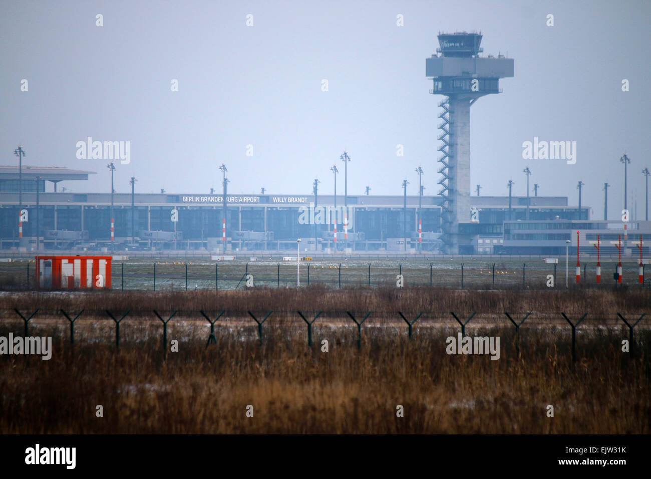 CIRCA DECEMBER 2014 - BERLIN: impressions from the notorious new airport of Berlin 'BER Willy Brandt airport' which still is a h Stock Photo