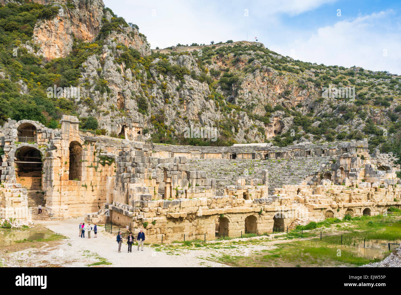 Ancient Greek ruins of Theatre at Myra, Antalya Province, Aegean Region, Turkey Stock Photo