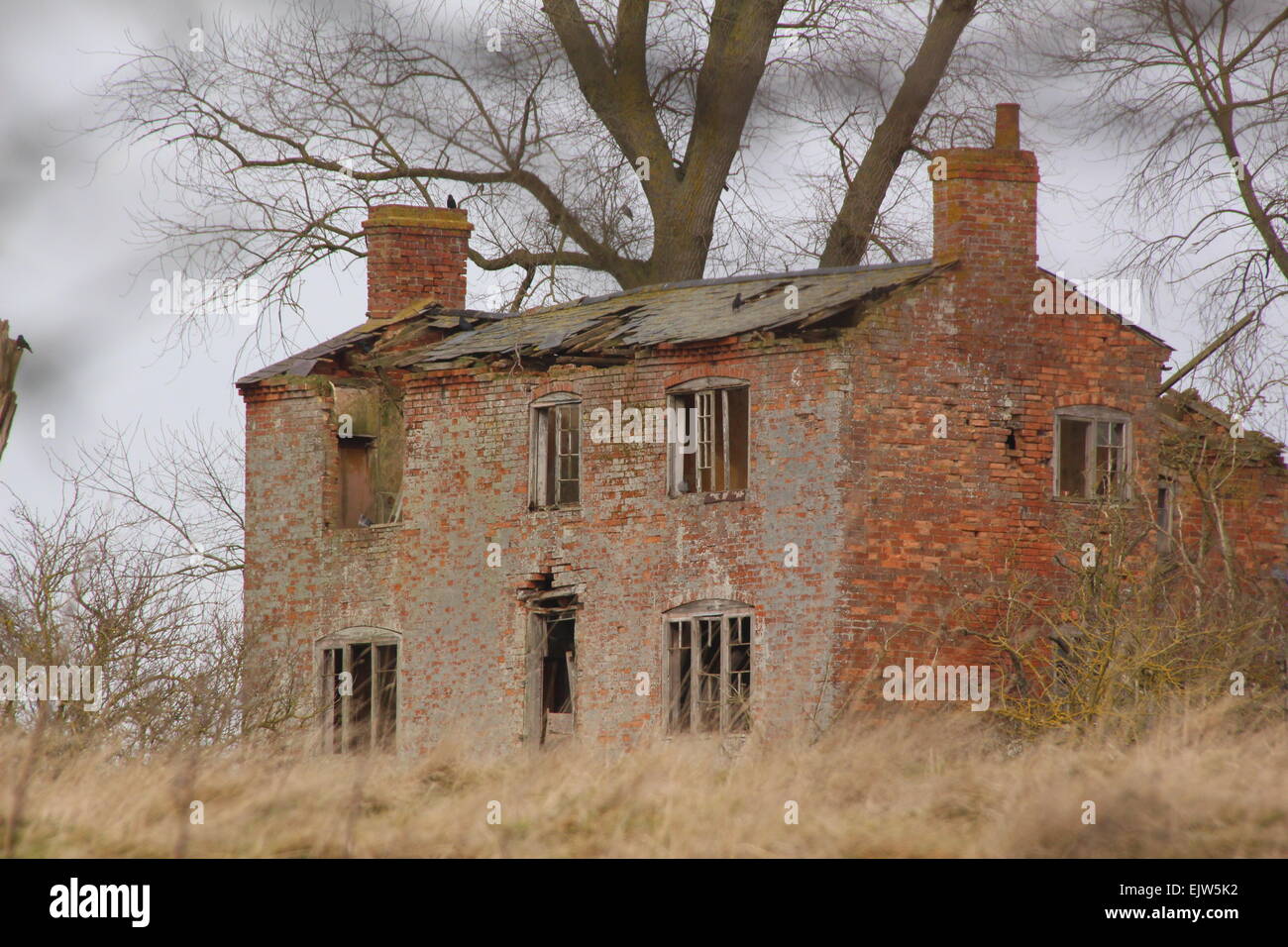 Derelict Farmhouse, Ghostly Image Stock Photo