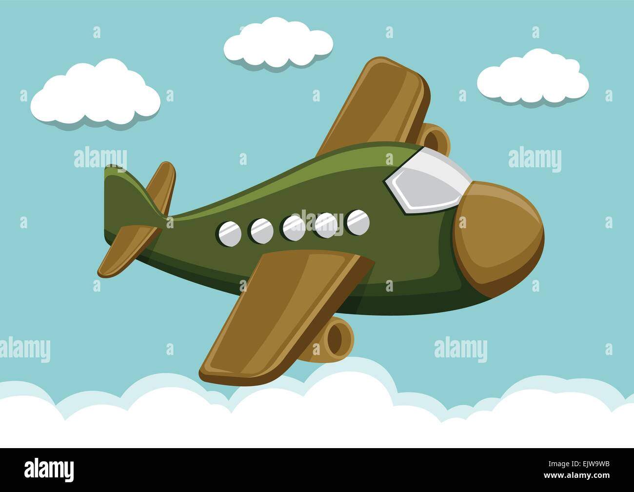 Airplane fly in the sky. A vector illustration Stock Vector Image & Art ...
