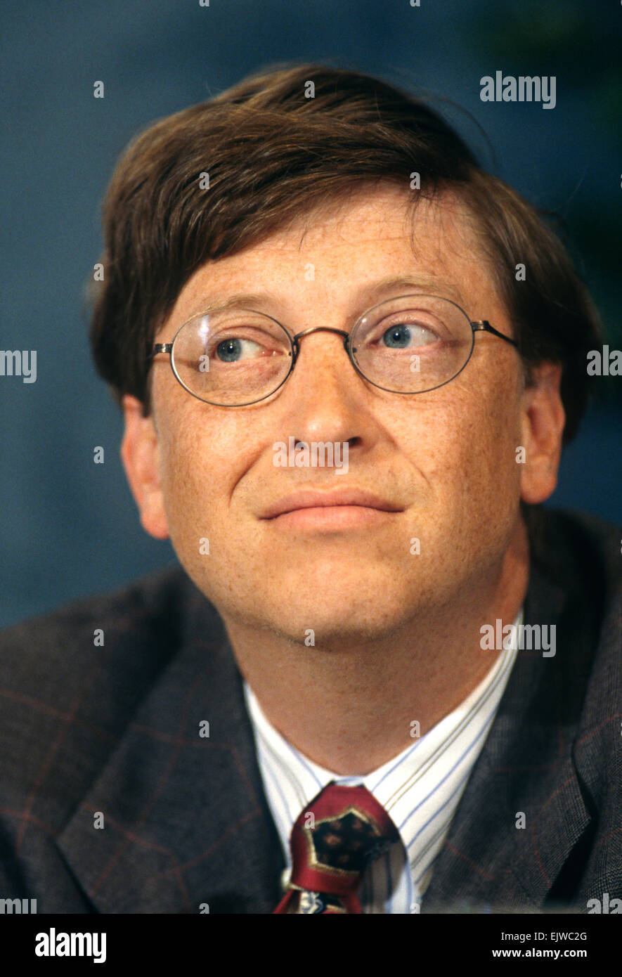CEO of Microsoft Bill Gates during a technology event at the National Press Club June 4, 1997 in Washington, DC. Stock Photo