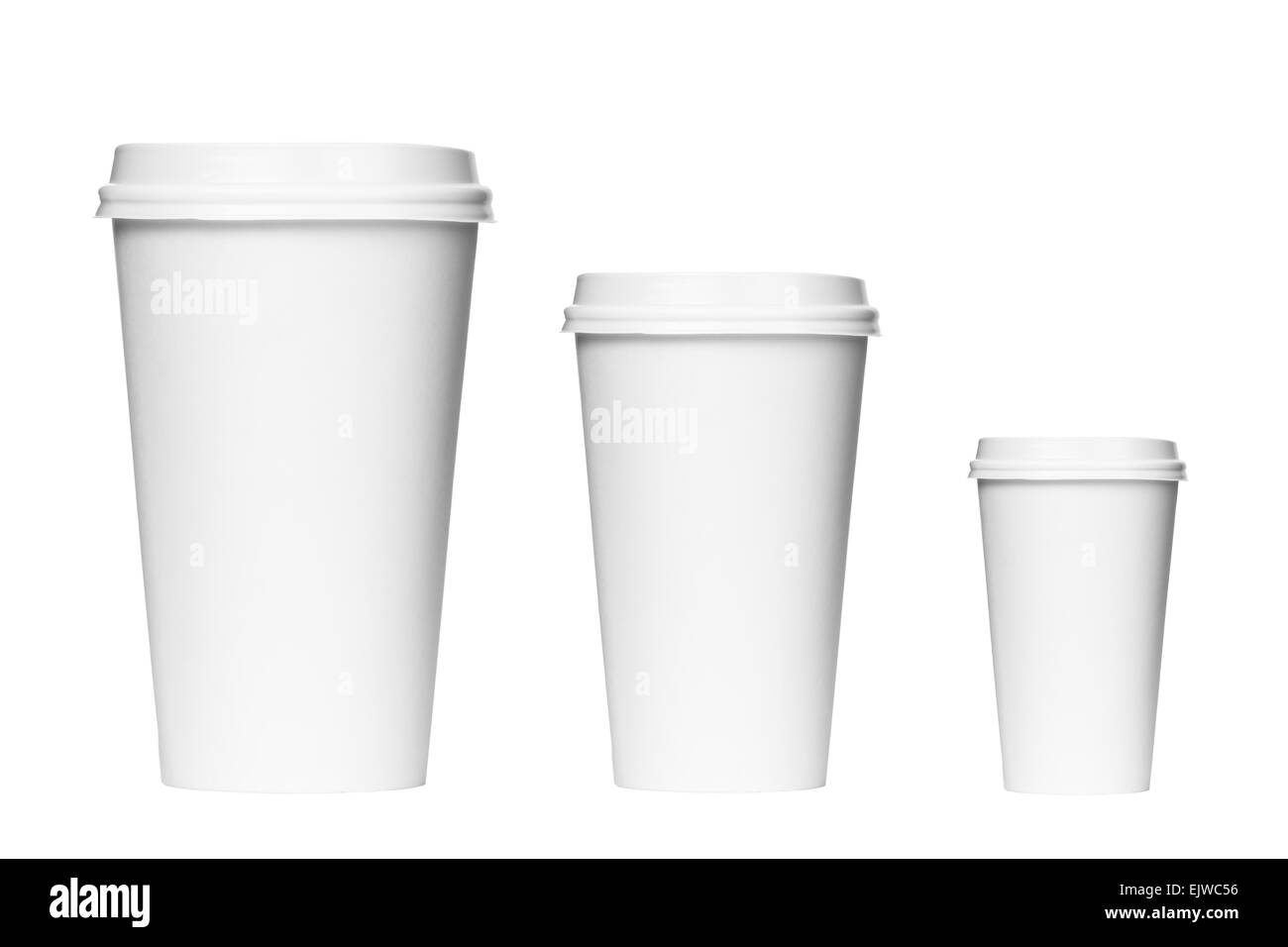 Blank coffee cups Stock Photo