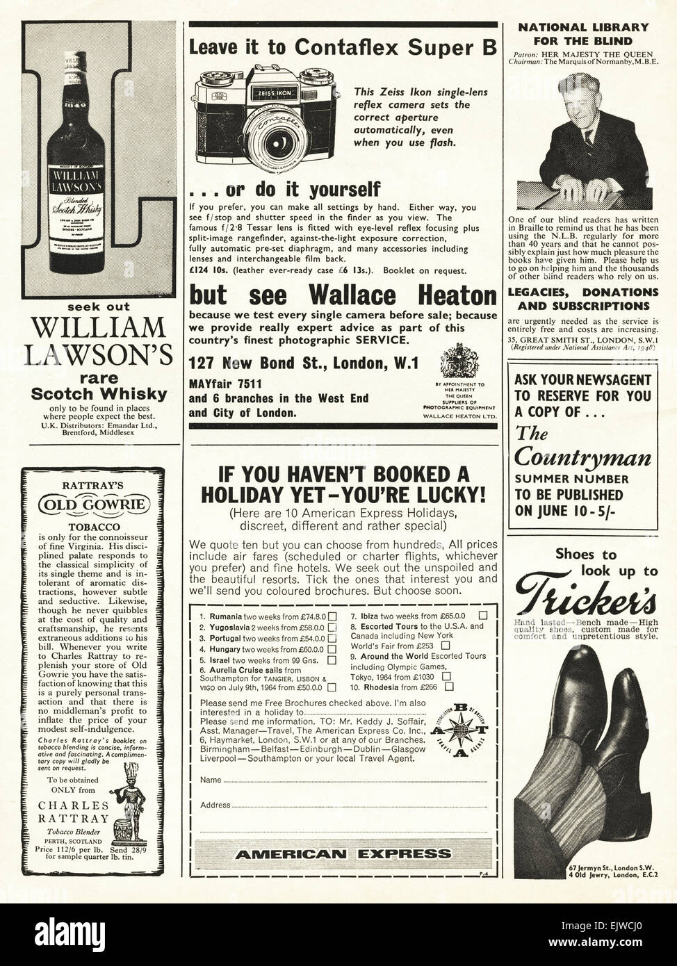 1960s advertisements full page of adverts typical of the period dated 1964 Stock Photo