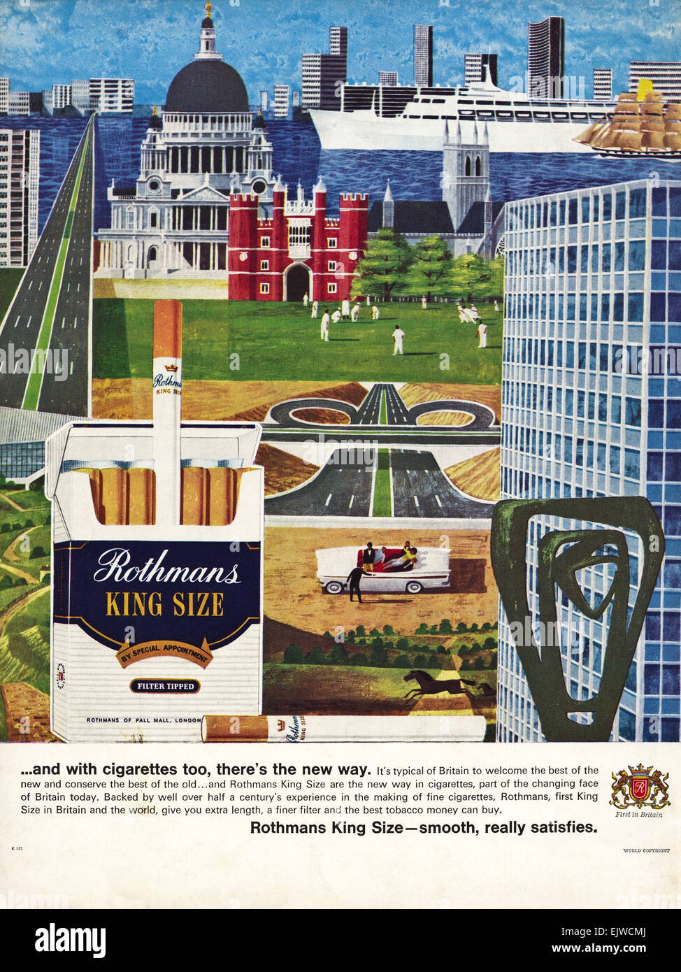 1960s advertisement magazine advert for ROTHMANS KING SIZE cigarettes dated 1964 Stock Photo