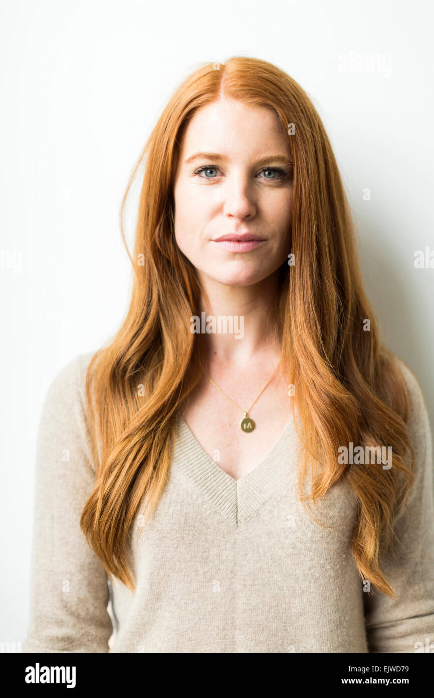 Redhead woman long hair hi-res stock photography and images - Alamy