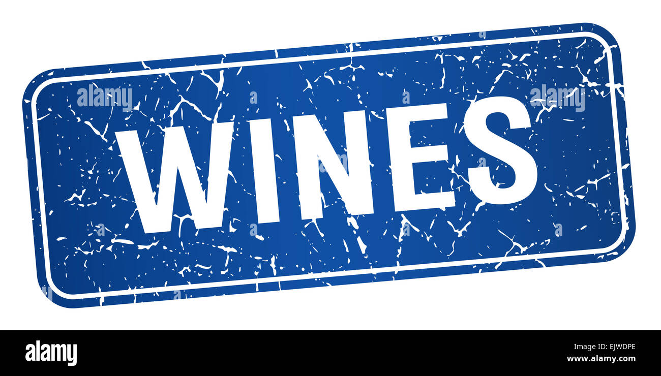 wines blue square grunge textured isolated stamp Stock Photo - Alamy