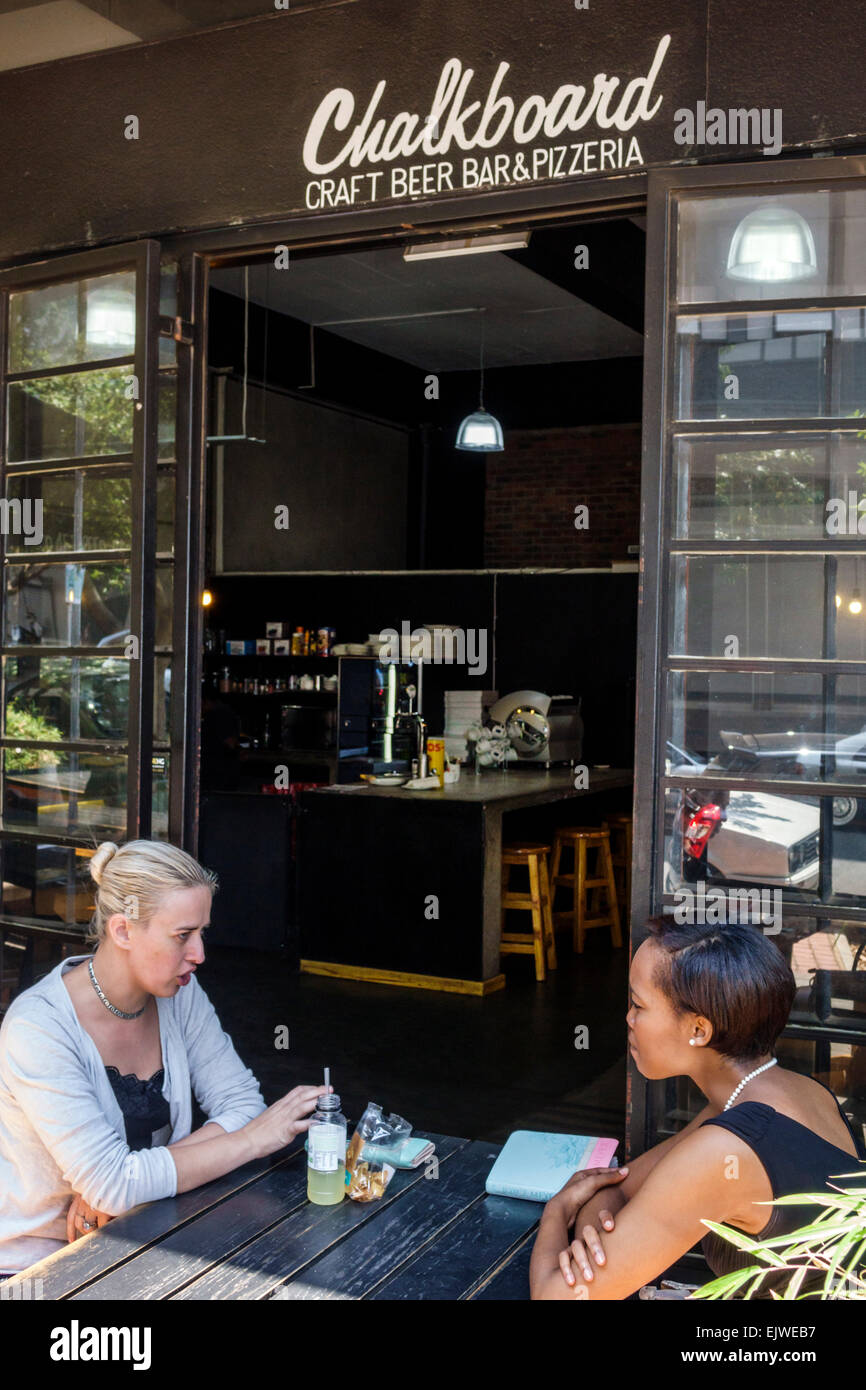 Johannesburg South Africa,African Maboneng District,Arts on Main,Fox Street,gentrified urban neighborhood,Chalkboard Craft Beer Bar & Pizzeria,Black B Stock Photo