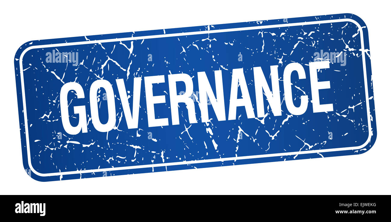 governance blue square grunge textured isolated stamp Stock Photo - Alamy