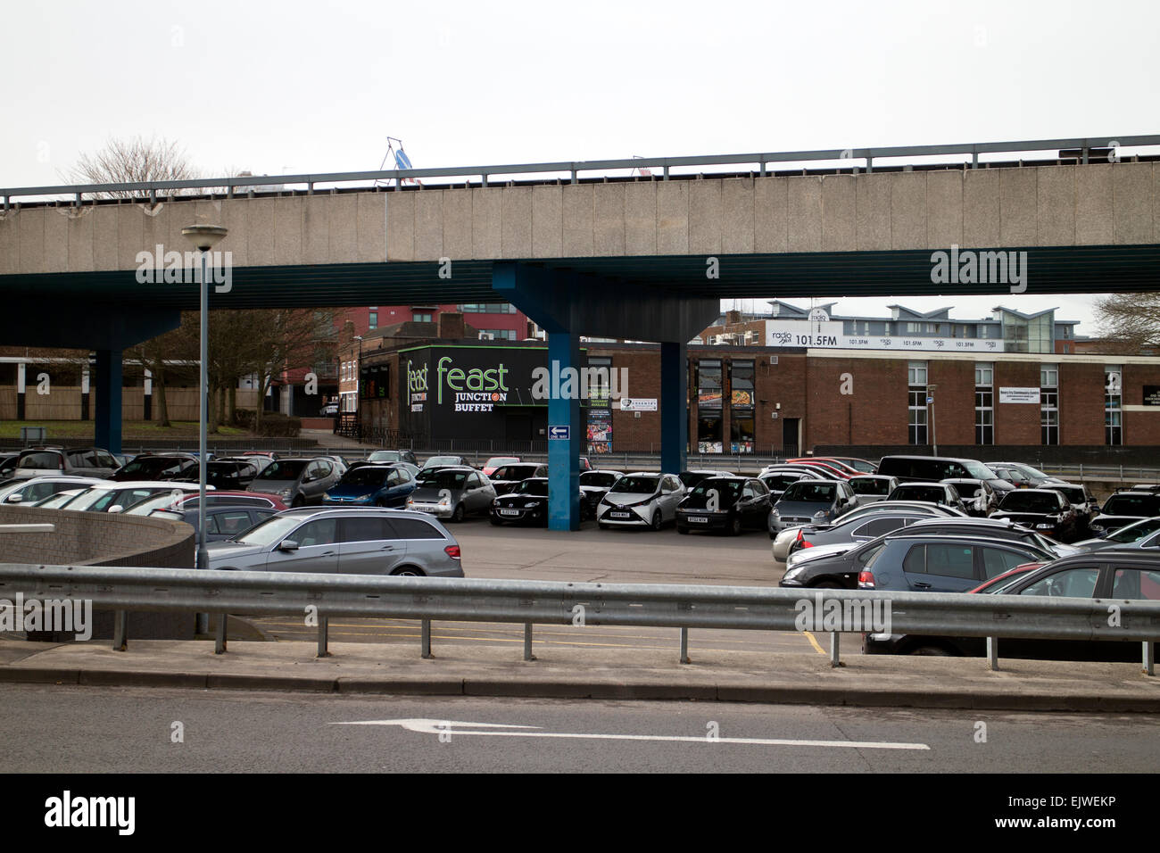 Ringway flyover and car park, Coventry, UK Stock Photo