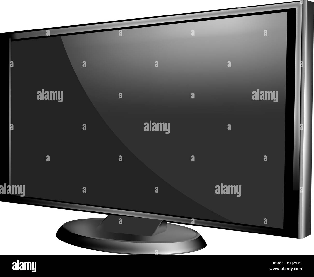 TV flat screen lcd, plasma realistic illustration Stock Photo