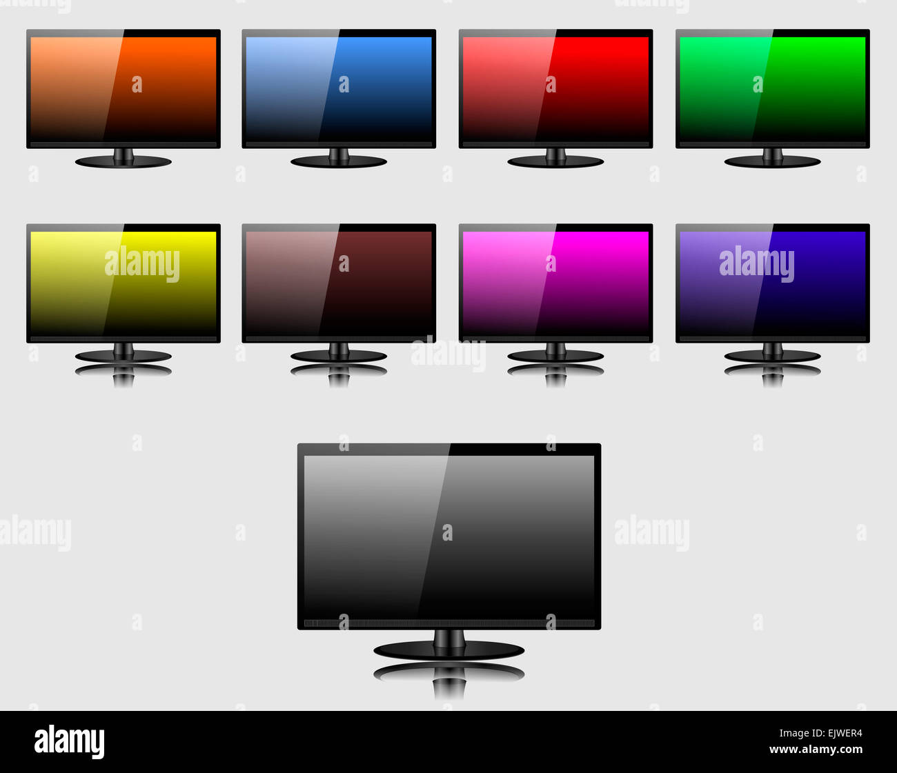 TV flat screen lcd, plasma realistic illustration Stock Photo - Alamy