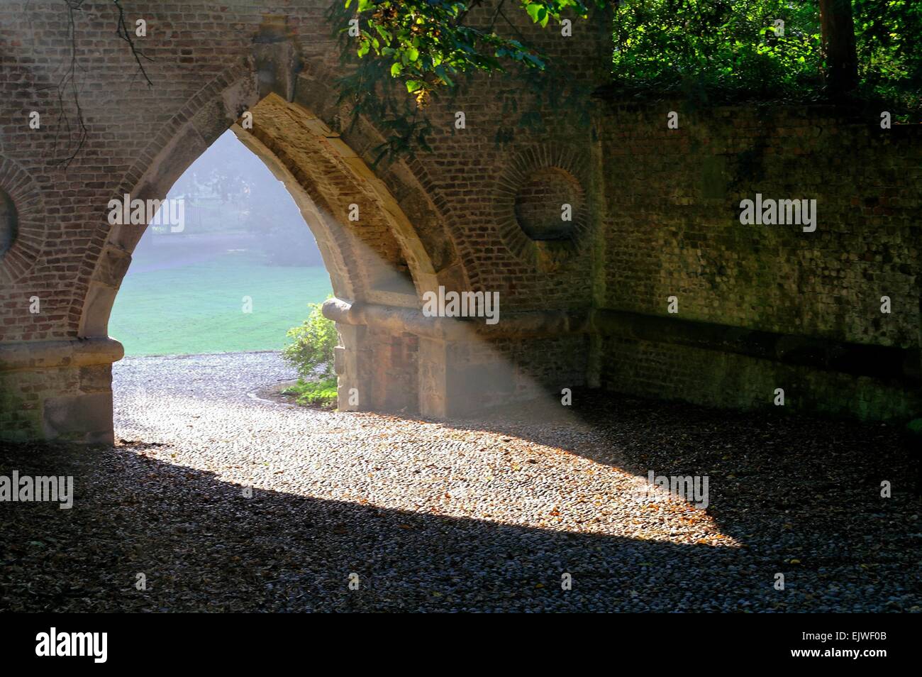 Light through Gothic arch Stock Photo