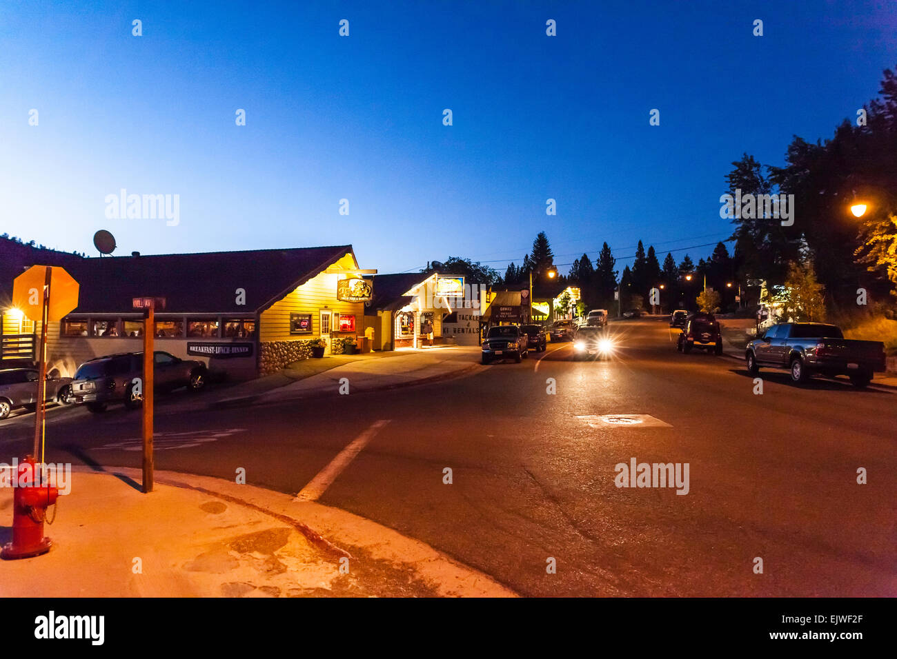 June Lake California with the Historic Tiger Bar and Ernies Tackle Shop