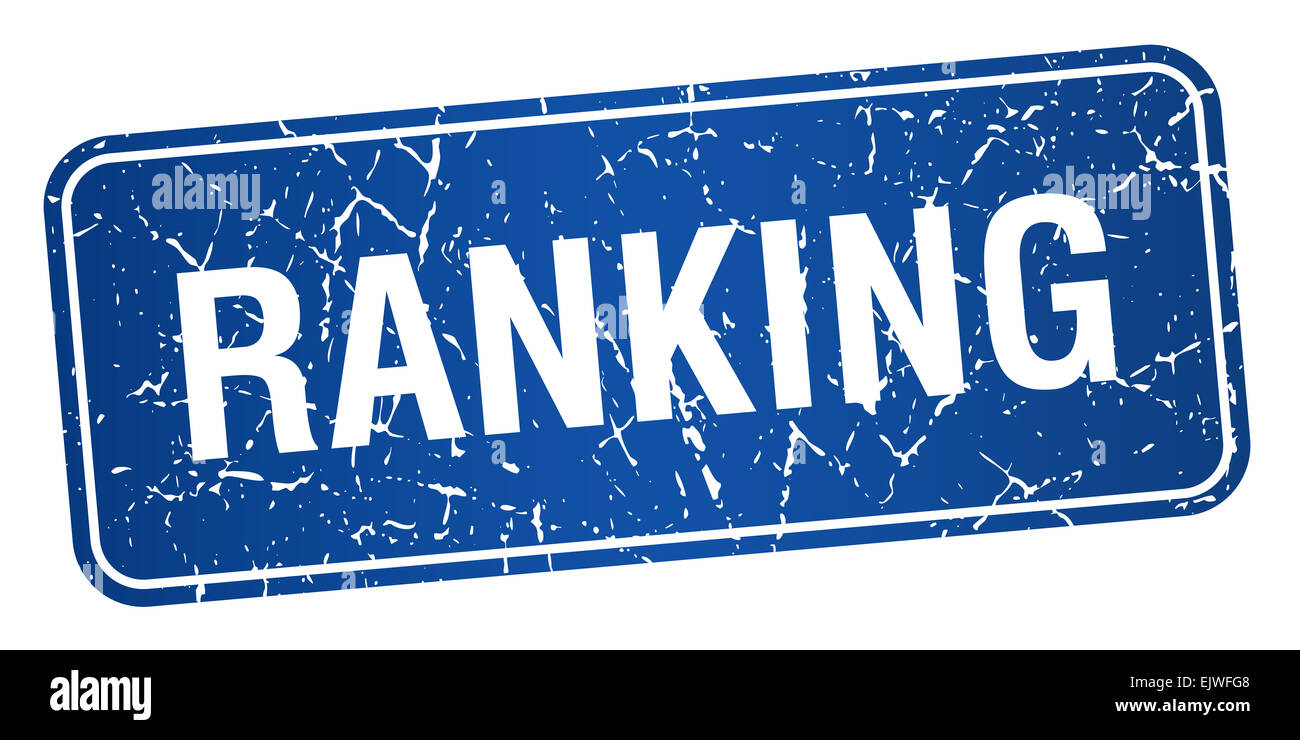ranking blue square grunge textured isolated stamp Stock Photo - Alamy