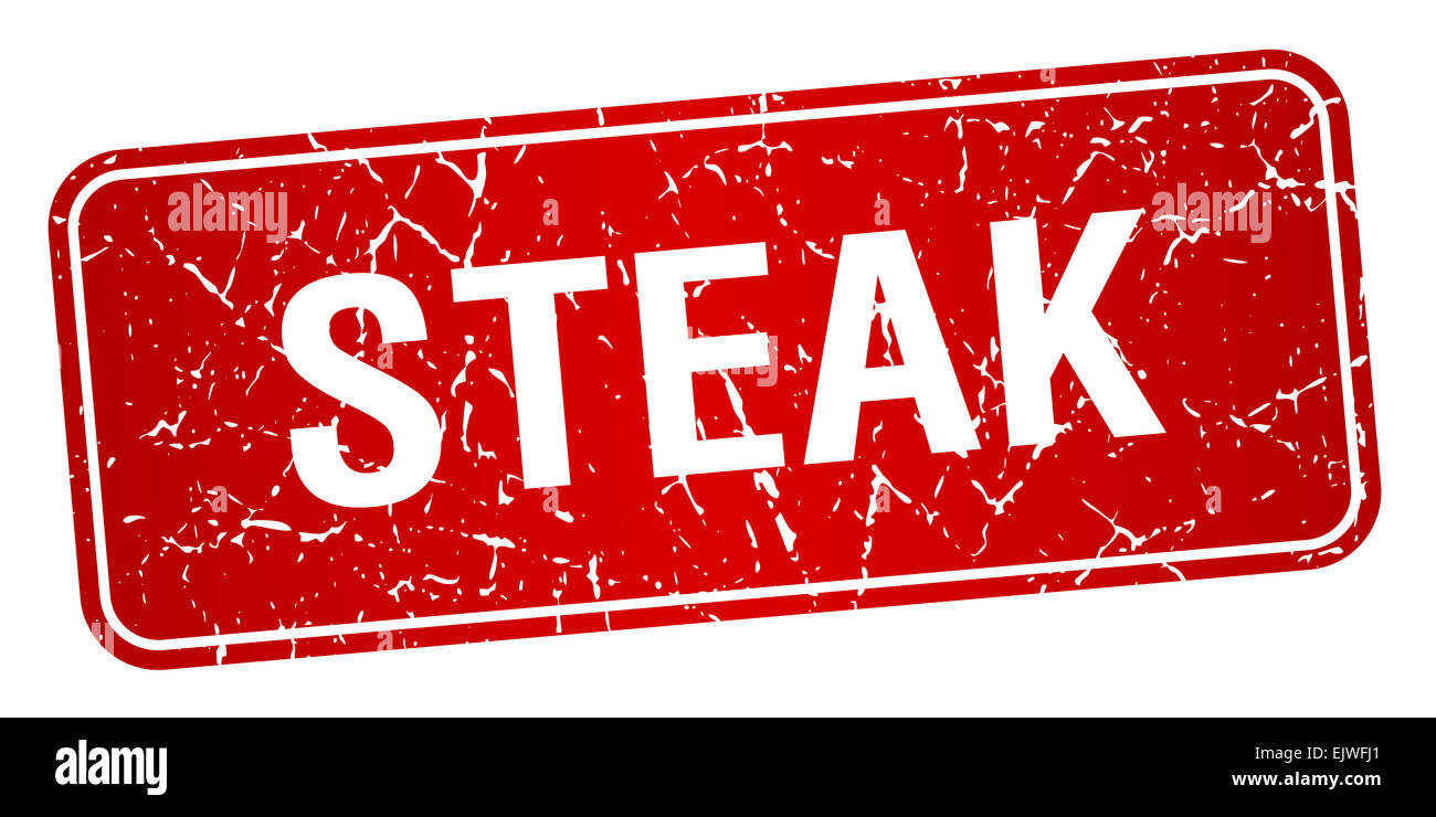 steak red square grunge textured isolated stamp Stock Photo - Alamy