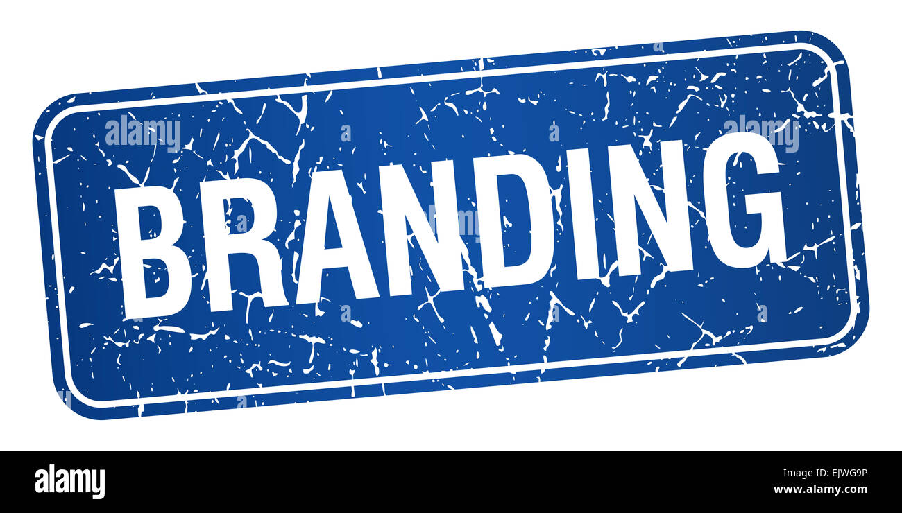 branding blue square grunge textured isolated stamp Stock Photo - Alamy