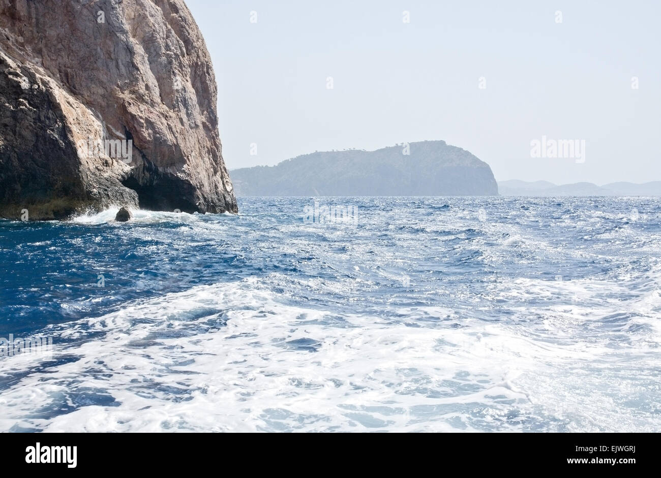 Cliffs and ocean landscape in southwestern Mallorca, Balearic islands, Spain in July. Stock Photo