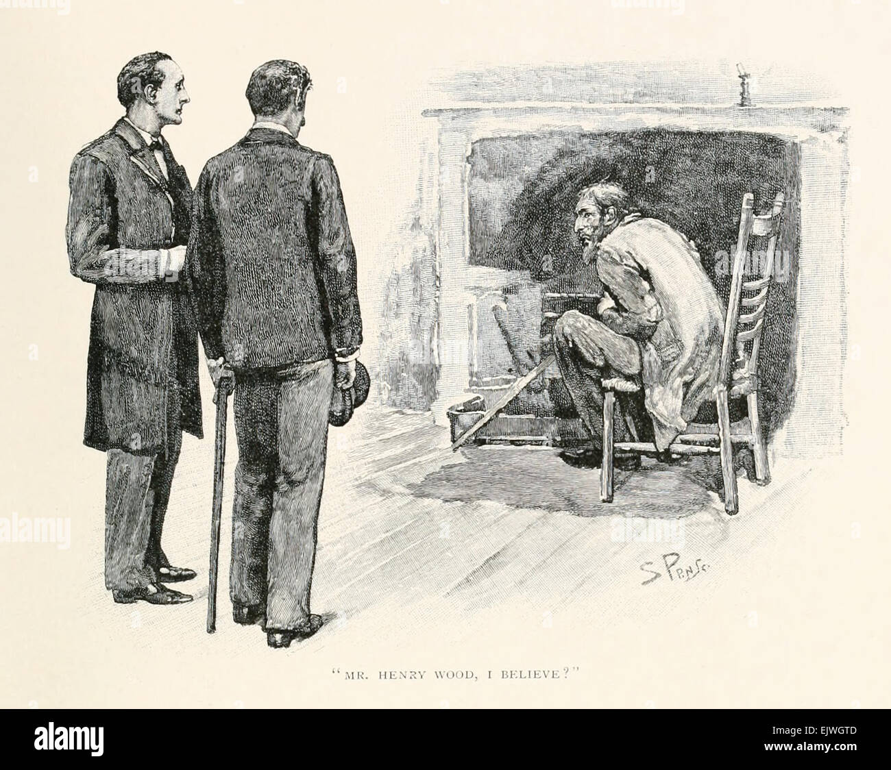 Mr Henry Wood, I believe - from 'The Crooked Man' by Arthur Conan Doyle (1859-1930). Illustration by Sidney Paget (1860-1908) from July 1893 edition of The Strand Magazine. See description for more information. Stock Photo