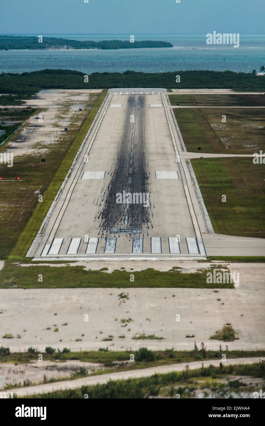 Landing Approach to Key West International Airport Stock Photo