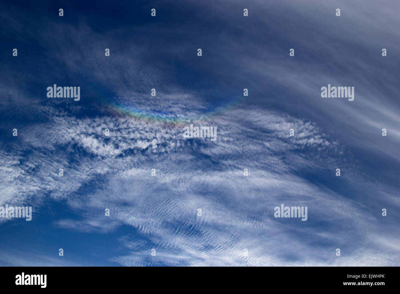 A circumzenithal arc. Stock Photo