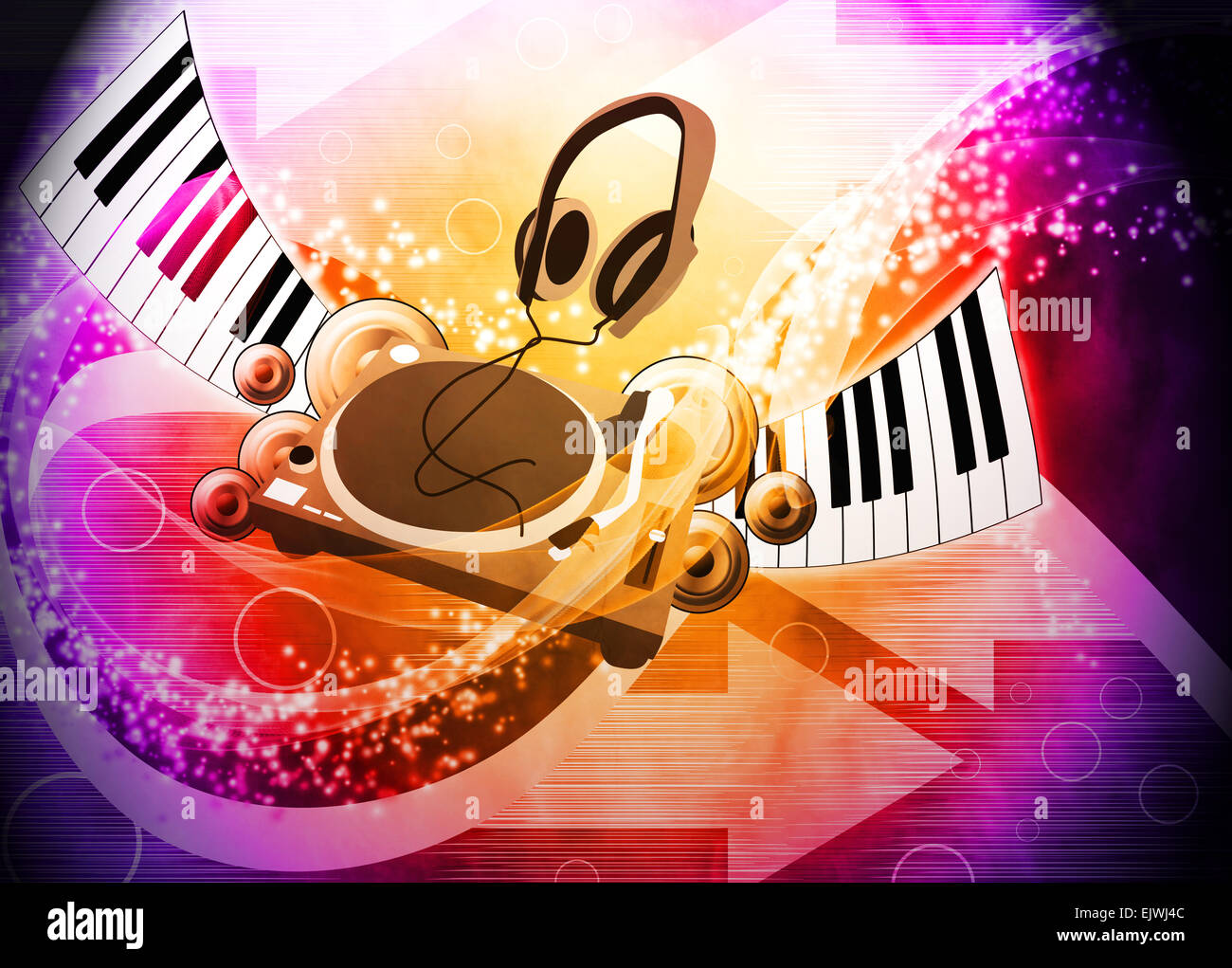Abstract music night or concert invitation advert background with Stock