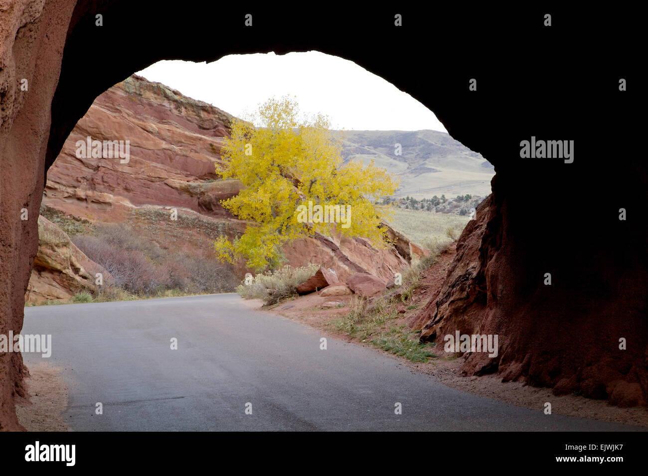 Road tunnel at Red Rocks Amphitheater Stock Photo Alamy