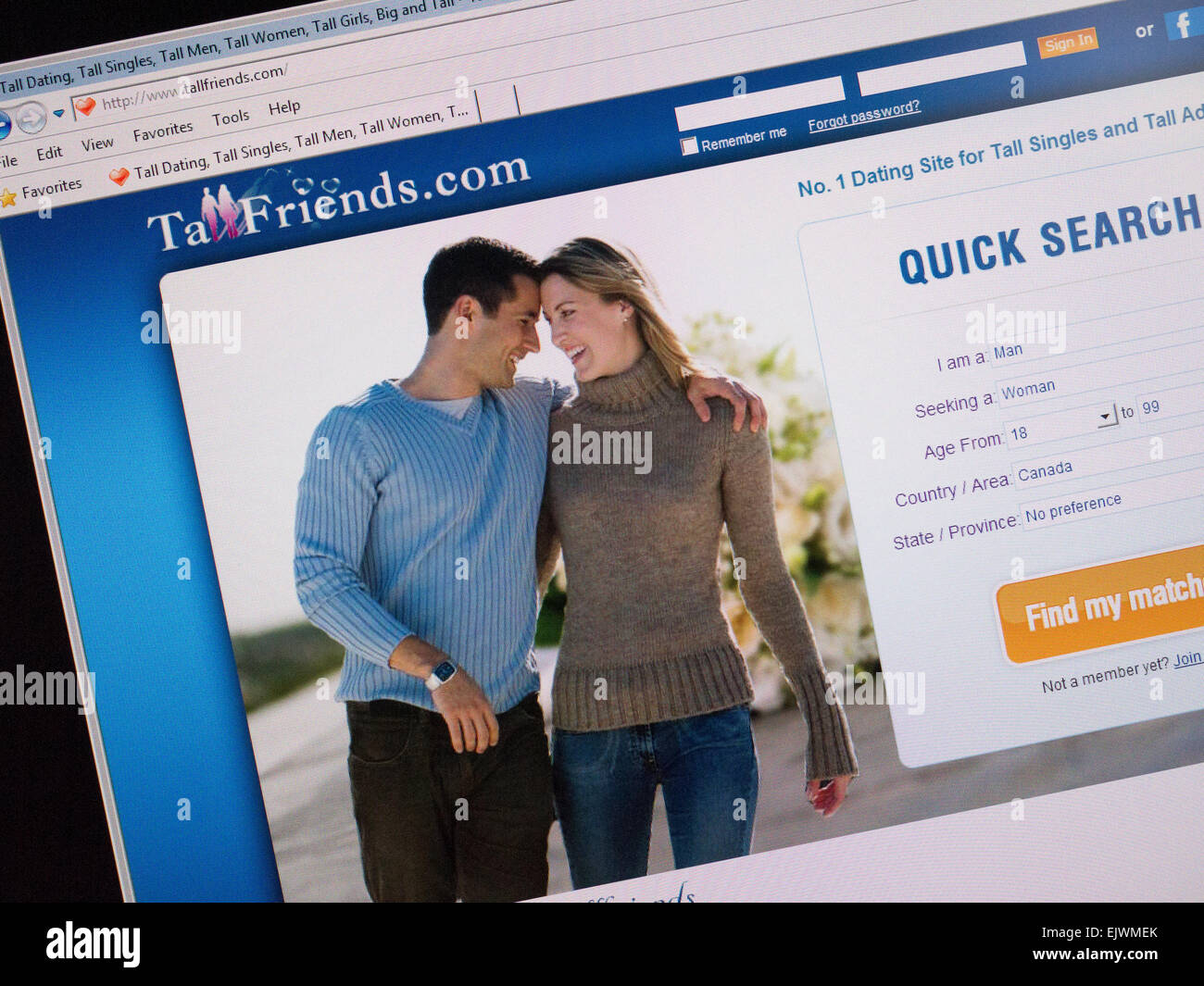 thefriends online social dating website Stock Photo