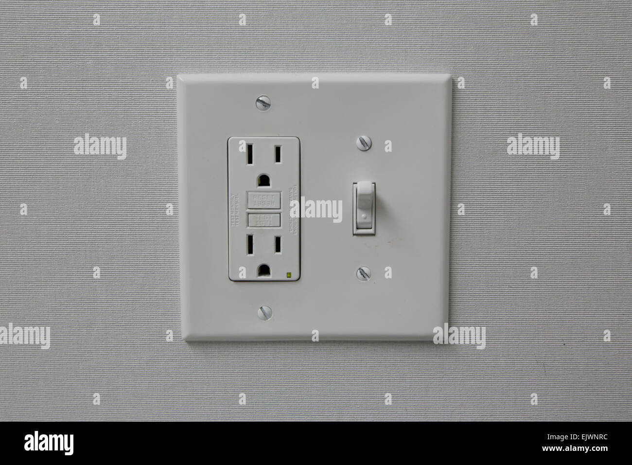 white light switch electric outlet wall Stock Photo Alamy
