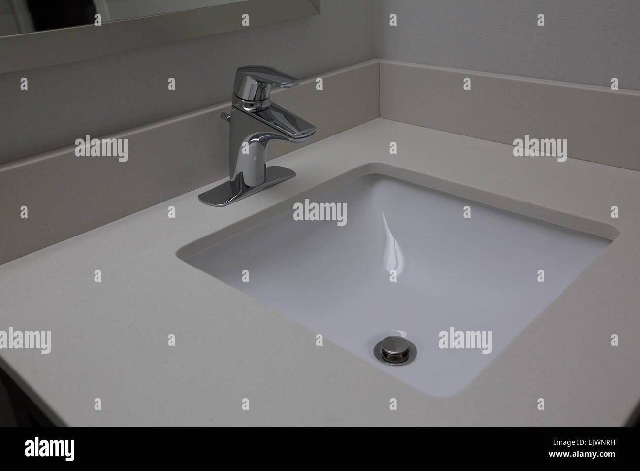washroom white sink faucet Stock Photo