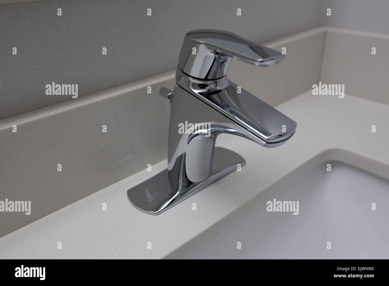 washroom stainless steel faucet Stock Photo