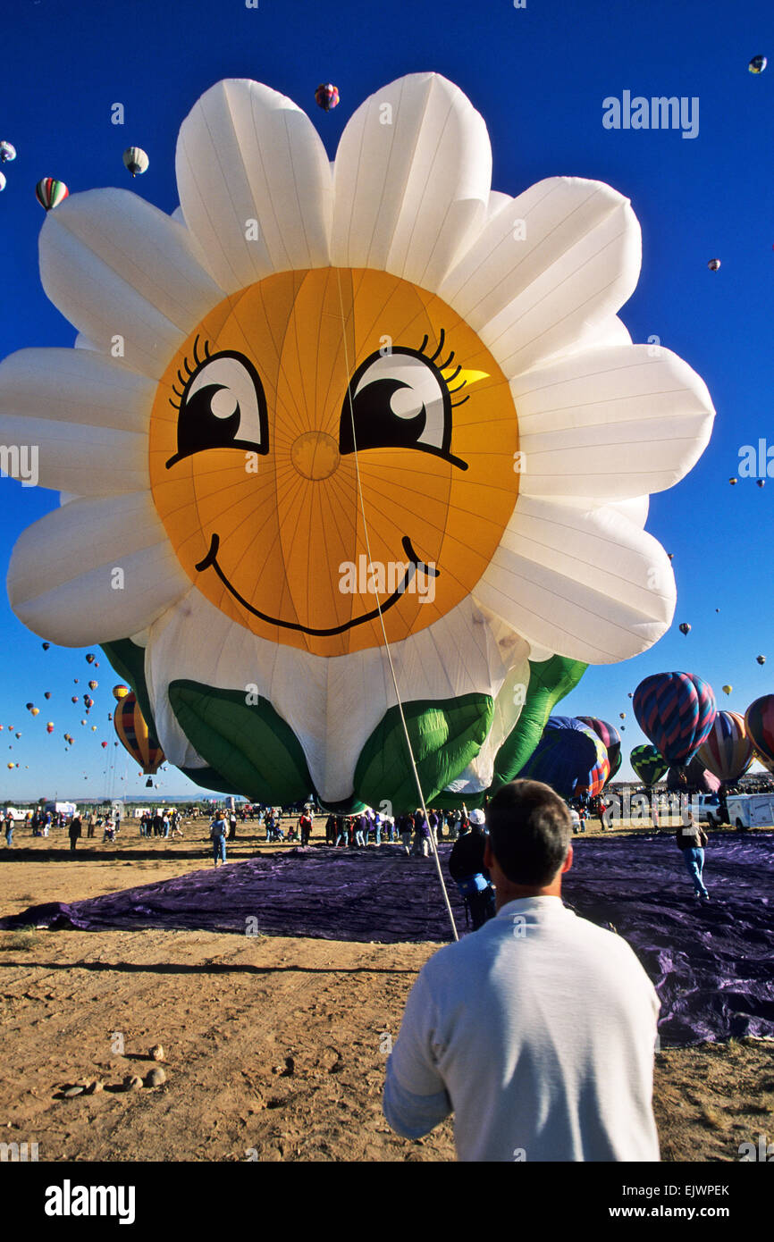 At the Albuquerque International Hot Air Balloon Fiesta a sunflower